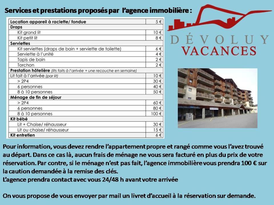 Appartement 8-10 Personnes Superdevoluy Hautes Alpes Rez De Chaussee Vue Panoramique 3 Chambres Saint-Étienne-en-Dévoluy Eksteriør billede